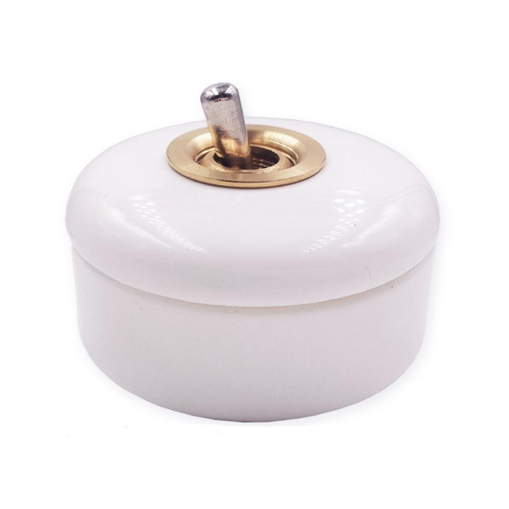 Metal Lever Toggle Light Switch Round Retro Wall Switch Retro Toggle Switch For Home