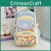 Adorable Pattern Student Backpack For Middle School Nylon School Bag With Ergonomic Shoulder Straps