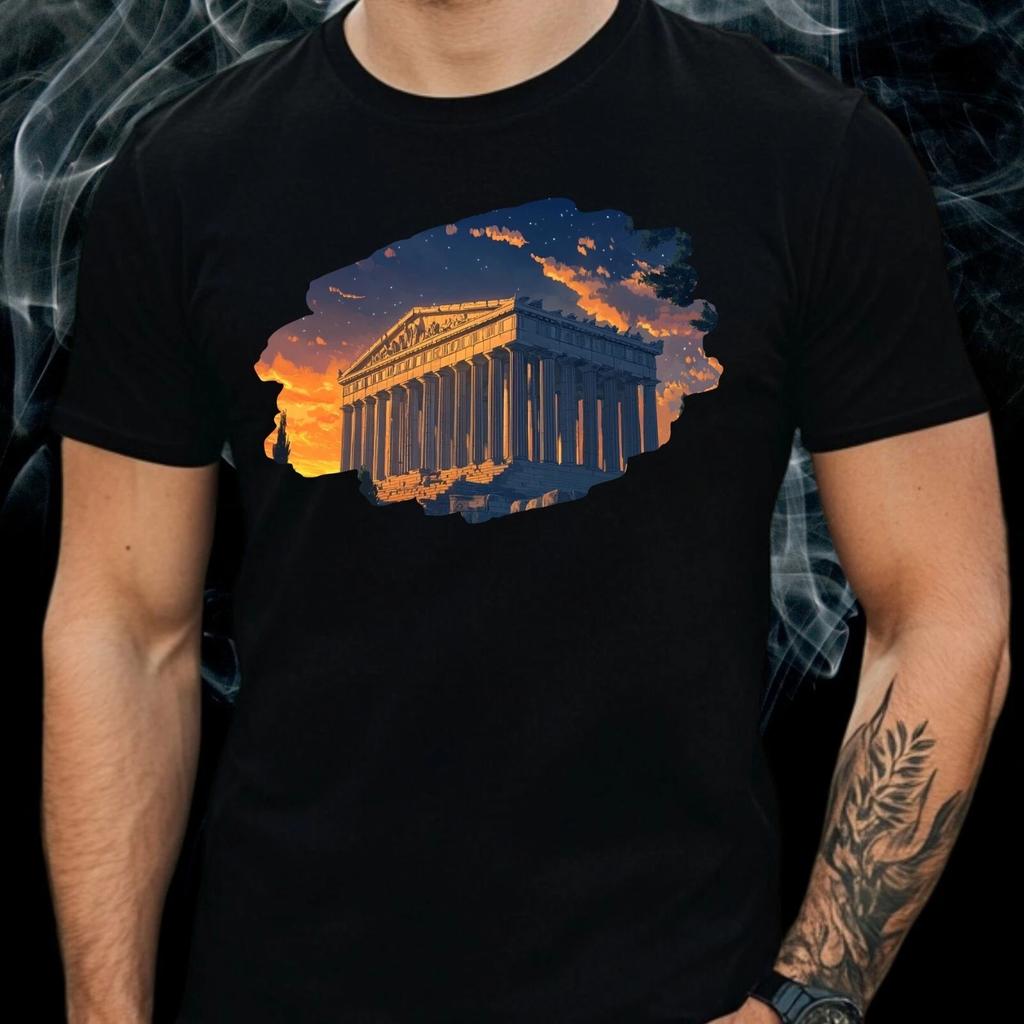 T-Shirt Herren Artemis Tempel Motiv Baumwolle Größe XS bis 5XL