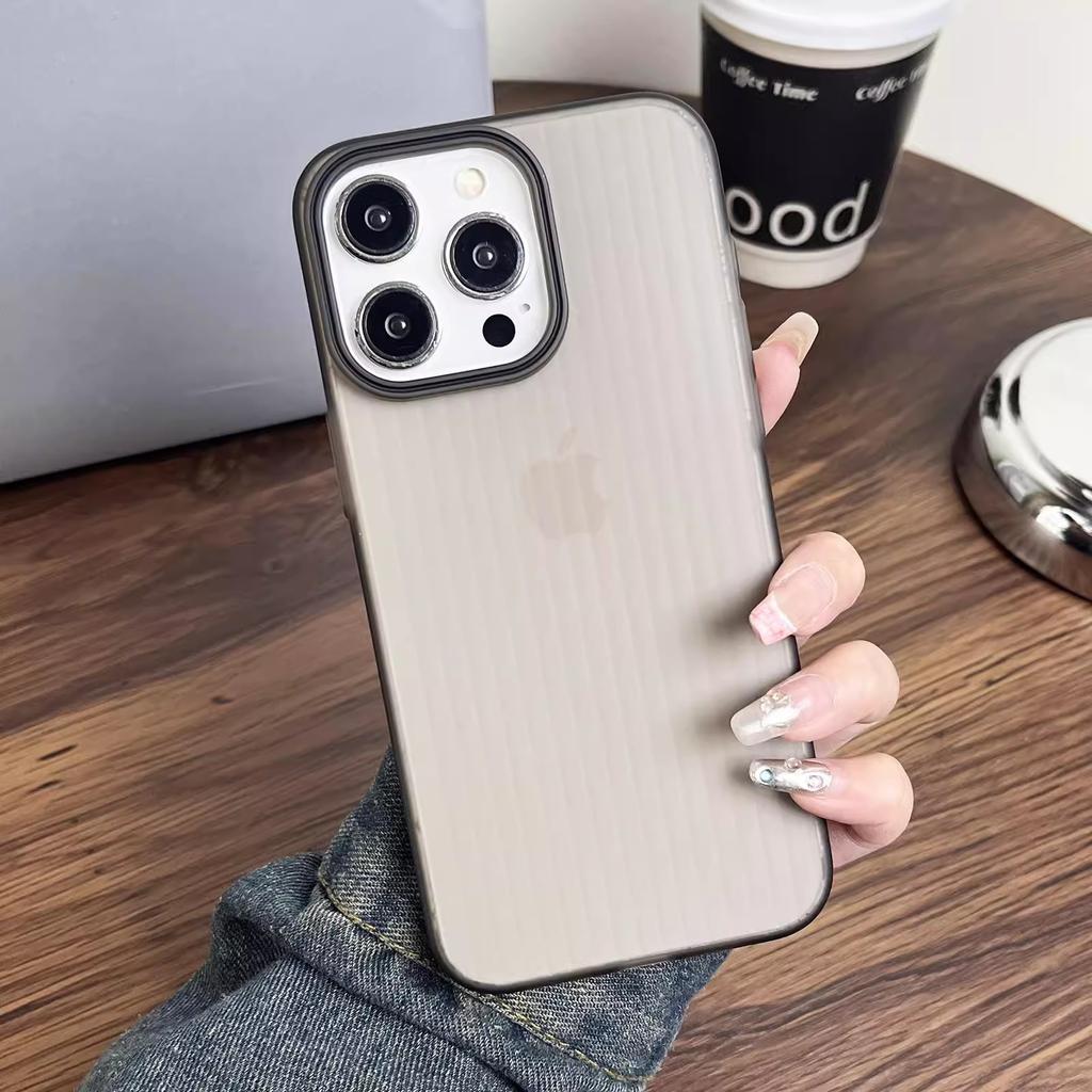 Corrugated Grating Magnetic Case Suitable for IPhone 16 Ice Fog PC Matte Phone Case Apple 15 Anti Slip Strip 14 Transparent