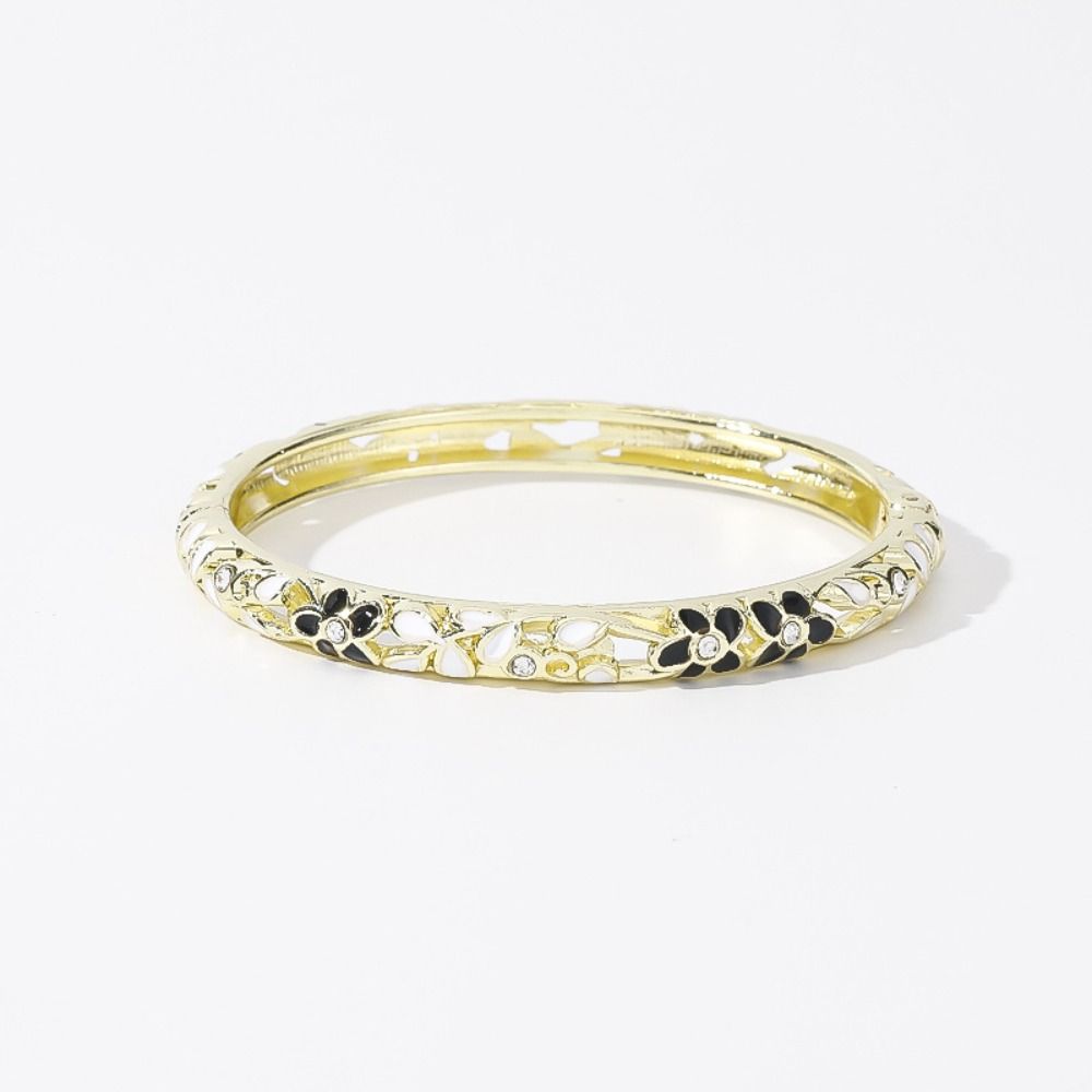 Colorful Flower Crystal Bangle Traditional Women's Hand Bracelet Vintage Cloisonne Bangle Ladies