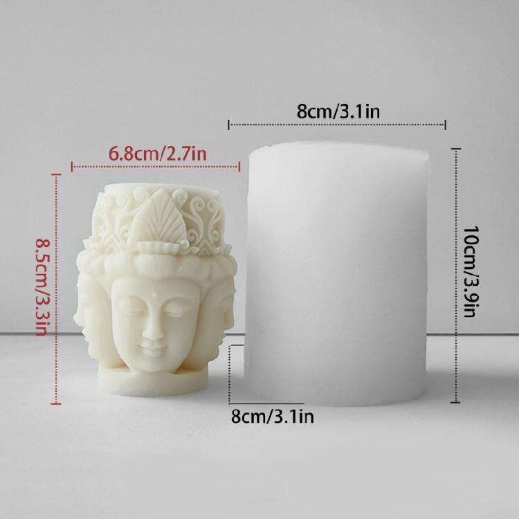 3D Будды Форма для свечей Ручная работа Форма для мыла Смола DIY Форма для торта Шоколада Силиконовая