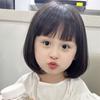 Детский парик, женские короткие волосы, челка Qi, симпатичный детский полный головной убор, реквизит для фотосъемки, милая голова Бобо, короткие прямые волосы
