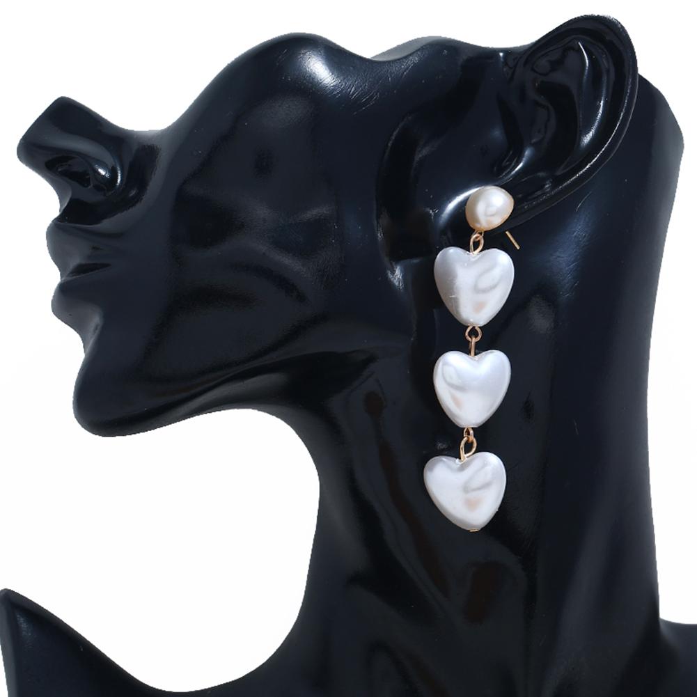 1 Pair Fashion Heart-shaped Long Dangle Earrings for Women Jewelry