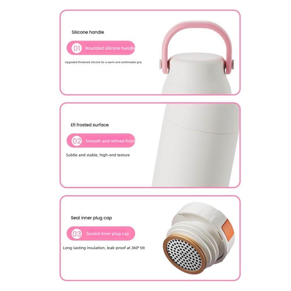 Handheld Insulated Bottle 500ml Insulated Tumbler Cup Portable Thermos Water Bottle  Sports