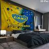 Boca Juniors Crest Custom Name Wall Tapestry Aesthetic Wall Hanging Printed Fabric Blanket Decorative Tapestries For Bedroom Living Room Home Decor