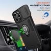 Чехол Armor для iPhone 16E/ 16/ 15/14 Pro Max Plus с магнитным металлическим кольцом-держателем на 360°, выдвижной крышкой камеры и защитой от царапин на задней панели