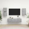 VidaXL TV Unit Set 5 Pcs Concrete Grey Chipboard