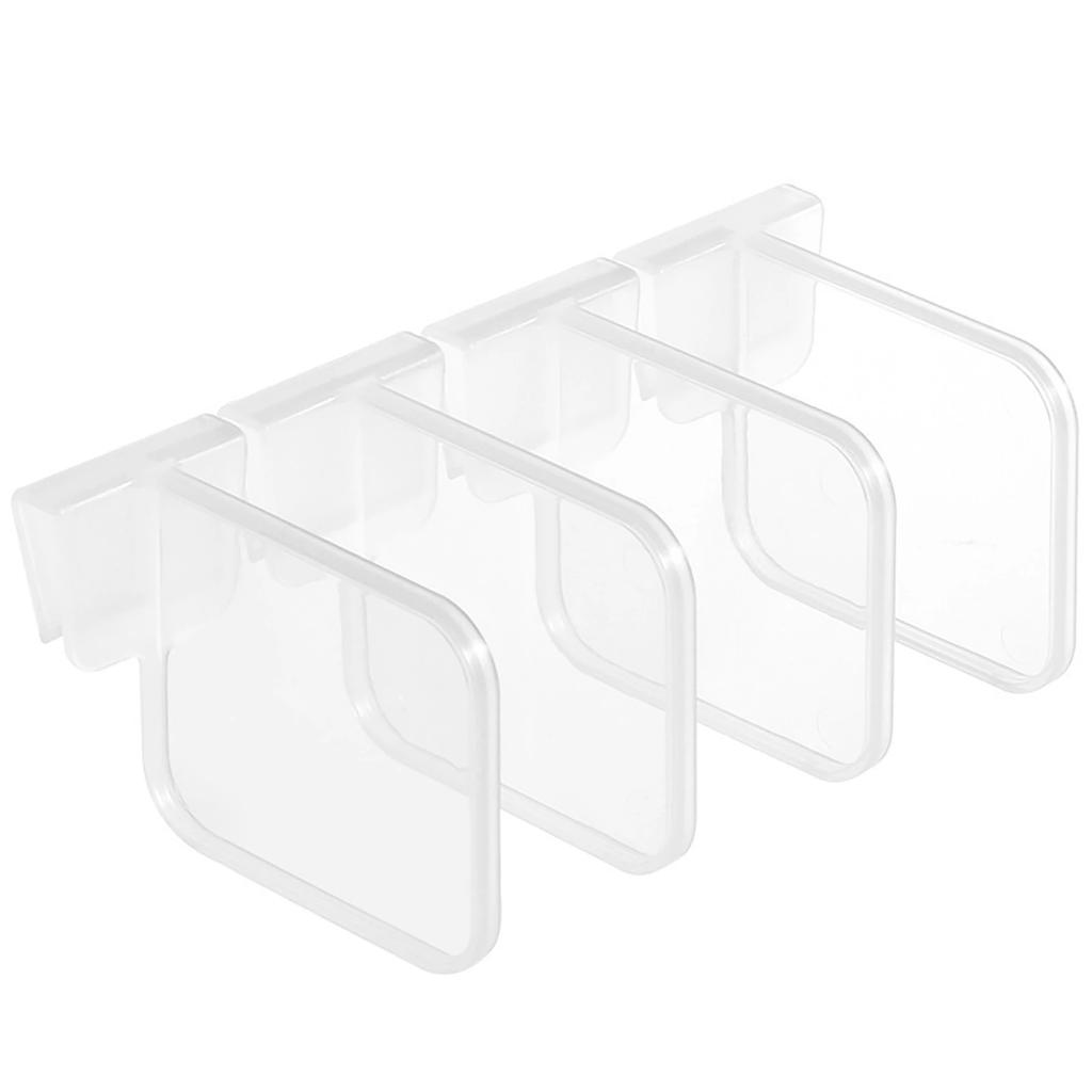 4pcs Household Refrigerator Divider Multi-function Freely Adjustable Snap-type Storage Box Classification Compartment Clip