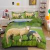 Пододеяльник с овечьей шерстью, размер King Queen, комплект постельного белья с изображением прекрасных животных из фермы для детей, подростков и взрослых, белый, козий, 2/3 шт., пододеяльник, наволочка