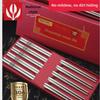 304 Stainless Steel Chopsticks Set: 10 Pairs with Non-Slip Design In a High-End Gift Box, Ideal for Families