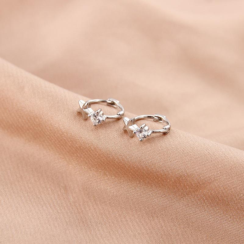 Повседневные, Серьги-звездочки, Женские модели, Студентки восточных колледжей, Микровставка, Сверкающие бриллианты, Серьги в виде пятиконечных звезд.