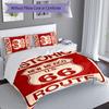 3pcs U.S. Route 66(0) pattern bedding set duvet cover set includes duvet cover &pillowcases, perfect all season bedroom decoration & gift