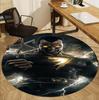 Black Adam Pattern Round Rug, Indoor/Outdoor Mat, for Picnic, Gameroom, Bedroom, Office, Living Room, Home Decor Carpet, Birthday Gift