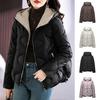 Lady Winter Down Coat Padded Windproof Hooded Long Sleeves Loose Thickened with