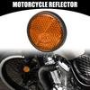 Partuto Set of 4 1.73"x0.31" Universal Reflectors - Round Orange Motorcycle Safety Reflectors for