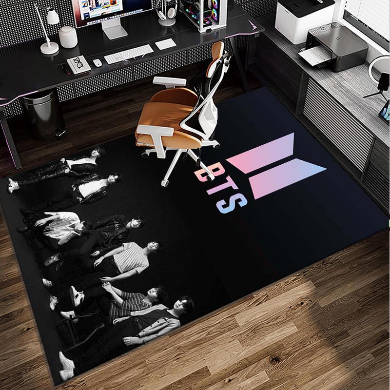 Colorful kpop Artwork Office Rug Chair Mat, Game Carpet, Suitable for Front Door, Bedroom, Living Room, Desk, Holiday Gift