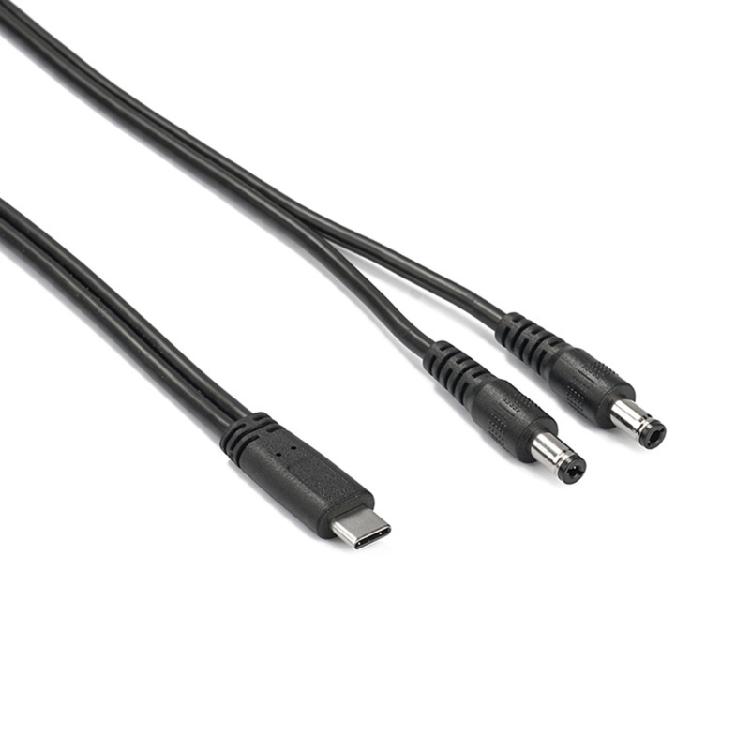 3,28 фута Кабель питания Type C на двойной DC5.5x2.5 мм, 65 Вт, 3,28 фута для зарядки устройств 20 В, выход 65 Вт