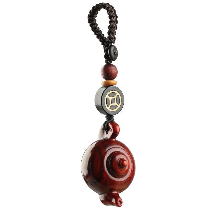 Подвеска-брелок в виде чайника из розового дерева для мужчин и женщин - небольшие ручные украшения