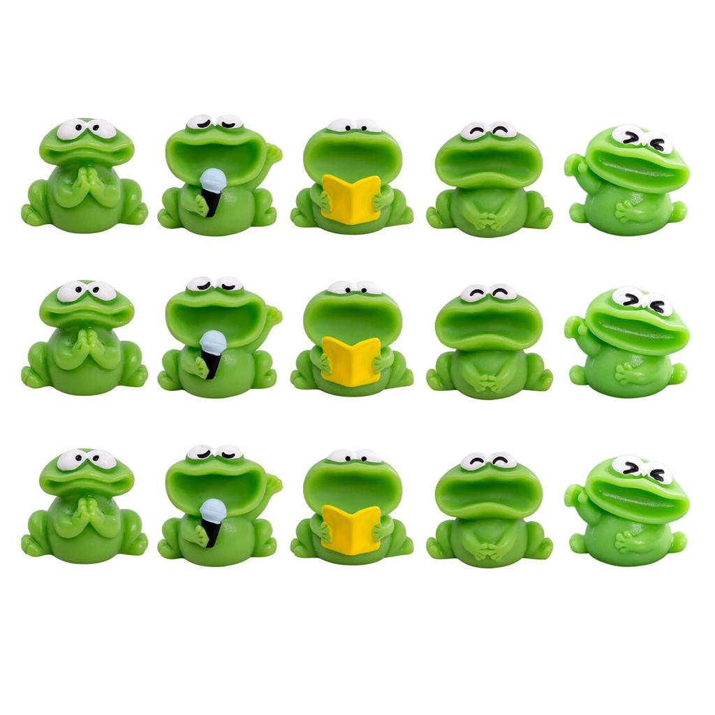 Мини-фигурки лягушек, мультяшная лягушка с большим ртом, статуэтка для мохового ландшафта, аксессуары для цветочных горшков, миниатюрное настольное украшение из смолы для автомобиля, домашнего декора