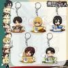 Attack on Titan Anime Acrylic Keychain Charm, Mikasa Levi Eren Bag Hanging Ornament