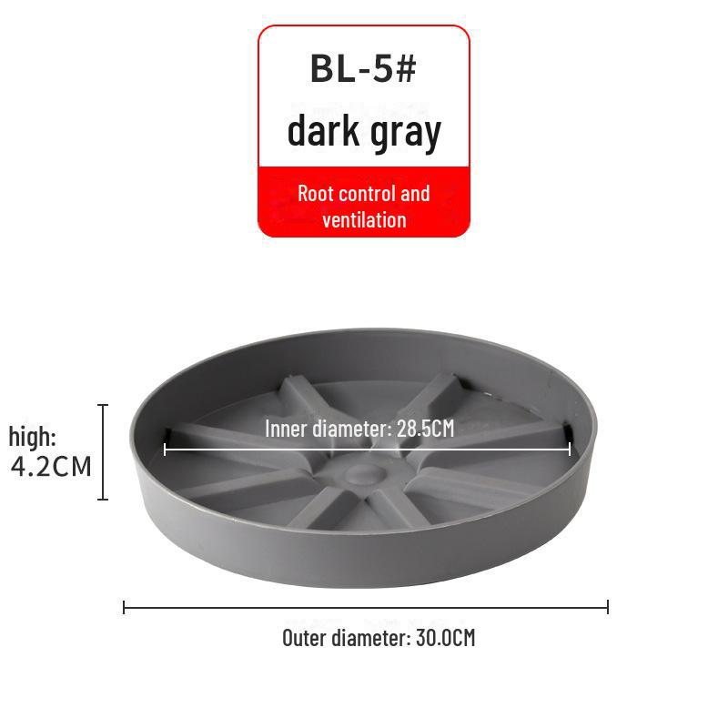 Круглый утолщенный пластиковый поддон для цветочного горшка с дренажем