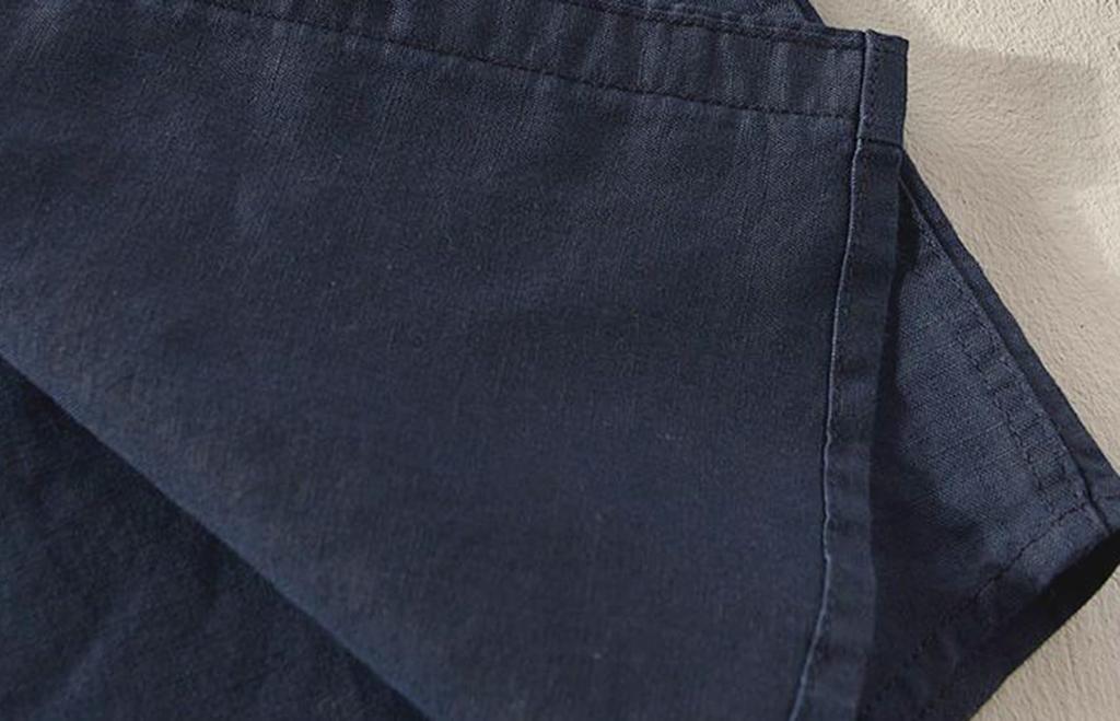 EASTEMPO Summer Short Sleeve Loose Solid Plus Sizes Men's Cotton-Linen Shirt, Casual, Business, Fit, Stylish, Lightweight, Color, (JP, Alphabet, 2XL,