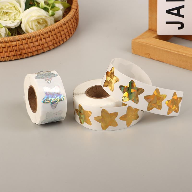 500Pcs Laser Star Stickers Labels Self-Adhesive Sticker Kid Rewards Stickers For Party Activity Gift Business Stationery Sticker