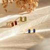 EManco Stainless Steel Gold-Plated Colorful Birthstone Earrings High-end Rhinestone Jewelry Gifts