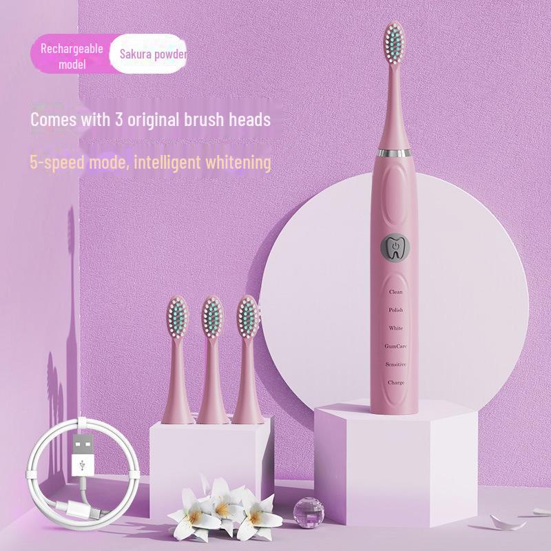 Rechargeable Sonic Electric Toothbrush with Soft Bristles for Adults.