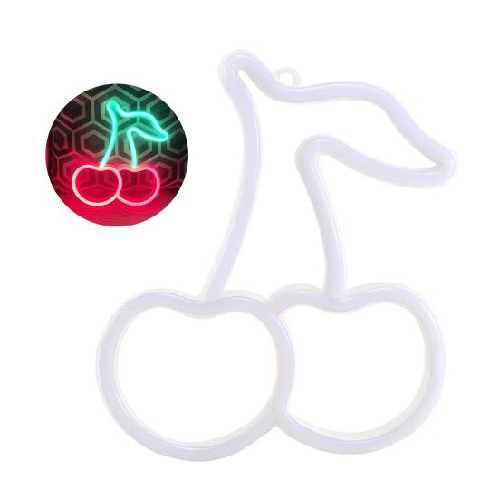 Окружающий свет, не ослепляющий, фотоукрашение, портативные долговечные неоновые светодиодные вывески вишневого цвета, принадлежности для вечеринок