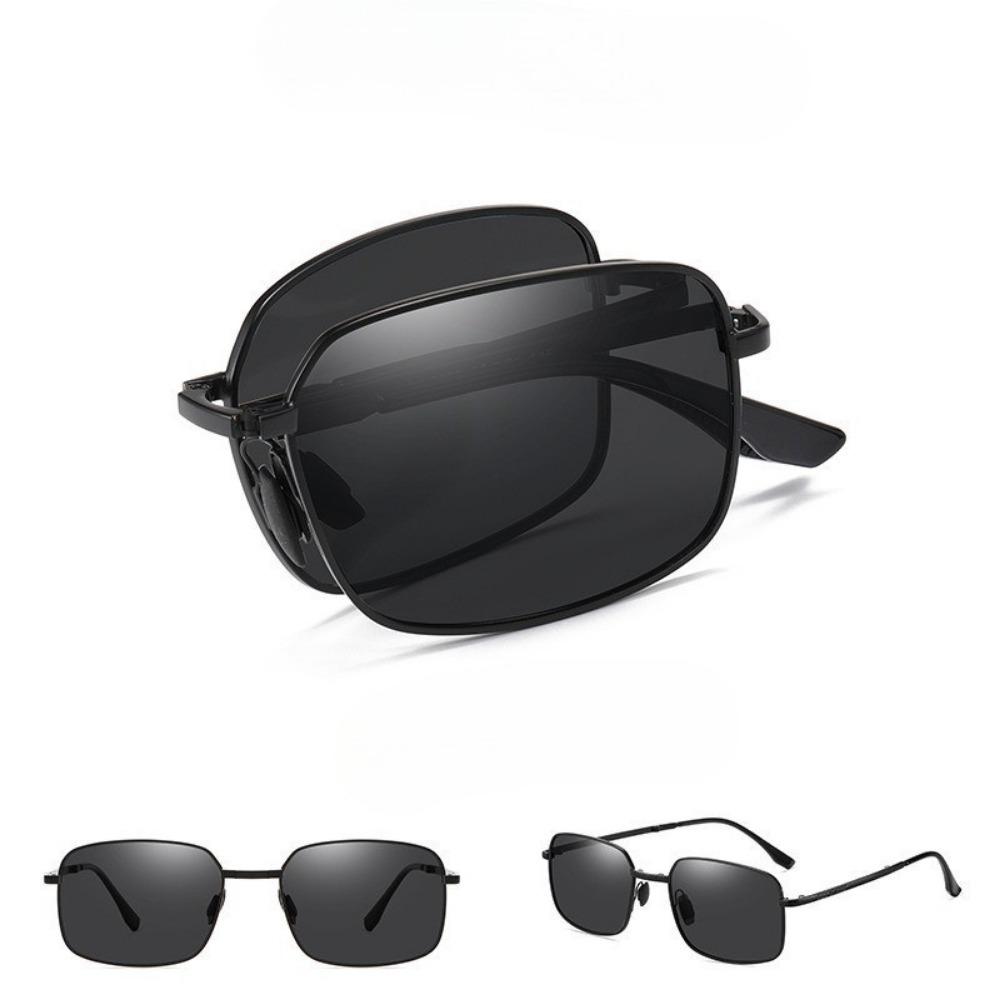 3 шт. Модные складные фотохромные солнцезащитные очки для улицы, поляризационные очки для вождения, вождение с оправой из сплава, квадратные очки для мужчин
