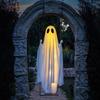 Halloween Decoration Outdoor Swing Ghost Ornament with LED Lights Adjustable Hanging Spooky Ghost Decor