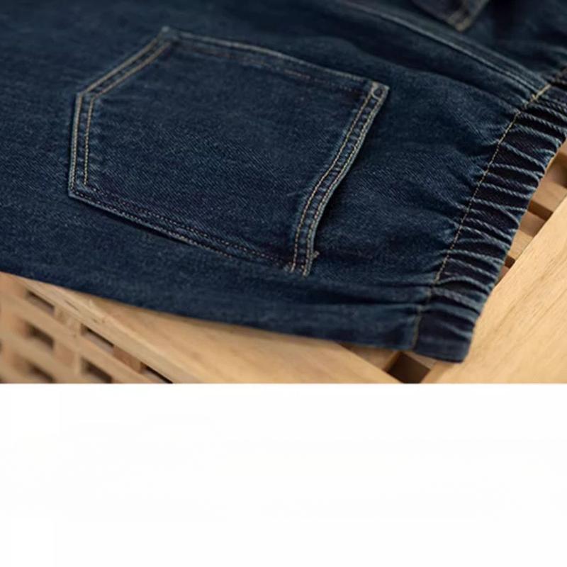 Women's Straight Leg High Waisted Spring and Autumn Elastic Jeans Loose Casual Wide Leg Pants Long Pants