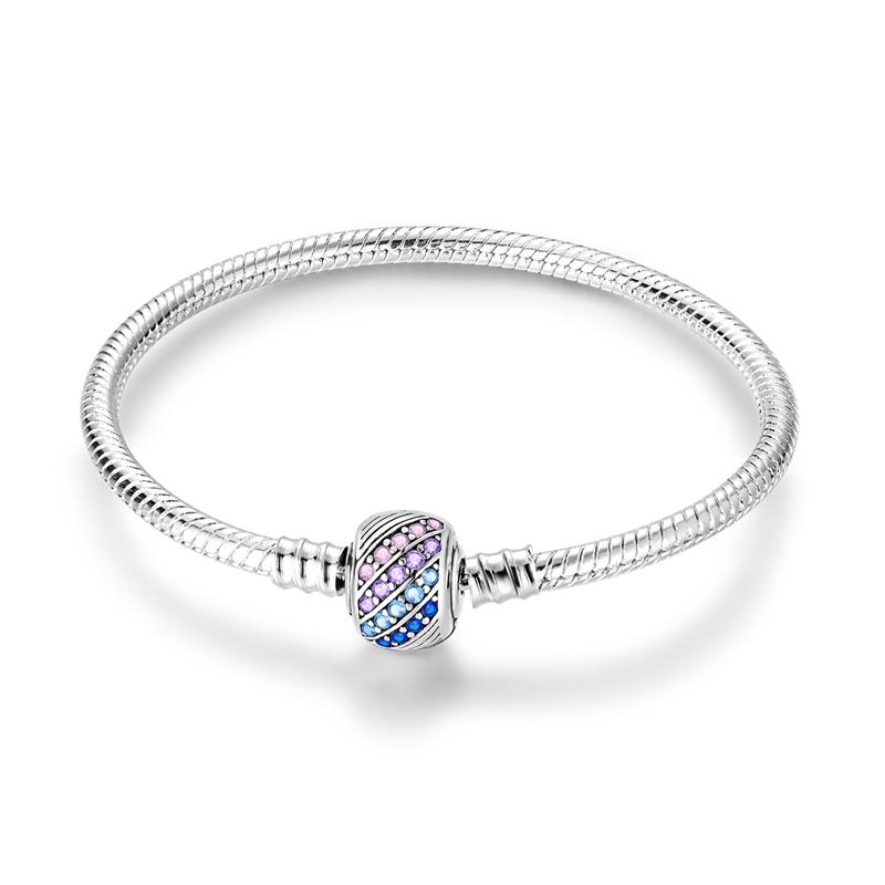 S925 Серебряный для женщин браслет подходит Подвески кулон персиковое сердце Звездная луна браслеты из змеиной кости DIY модные роскошные ювелирные изделия сделать