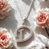 Round Cut Real Moissanite Customize D Letter Pendant 14K White Gold Plated