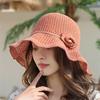 Korean Style Summer Wave Edge Floral Hollow Breathable Sunshade Fisherman Hat For Women