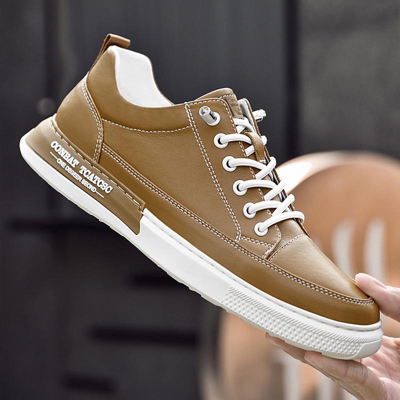 Модные мужские кроссовки из натуральной кожи, модная повседневная обувь, обувь для скейтборда для ежедневной носки, молодежные подростковые кроссовки, мужские кроссовки