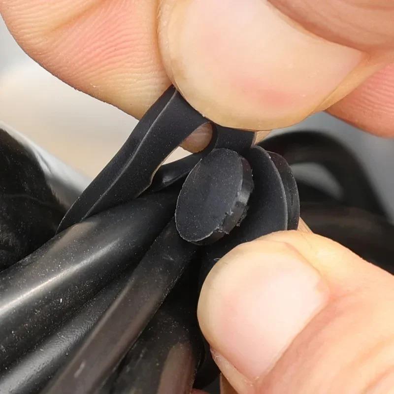 1-20pcs Motorcycle Rubber Wire Tie Universal Motorcycle Rubber Frame Securing Cable Wire Harness for Wiring Harnesses Accessorie