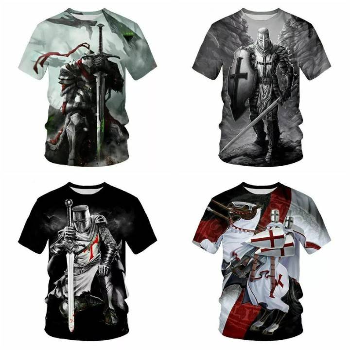 British Britain England Knights Templar Warrior United Kingdom UK MMA Boxing Muay Thai T-shirt Print 3D Unisex Training Gym Fitness Workout Sport