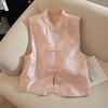 Women's New Chinese Style Jacquard Vest with Frog Buttons