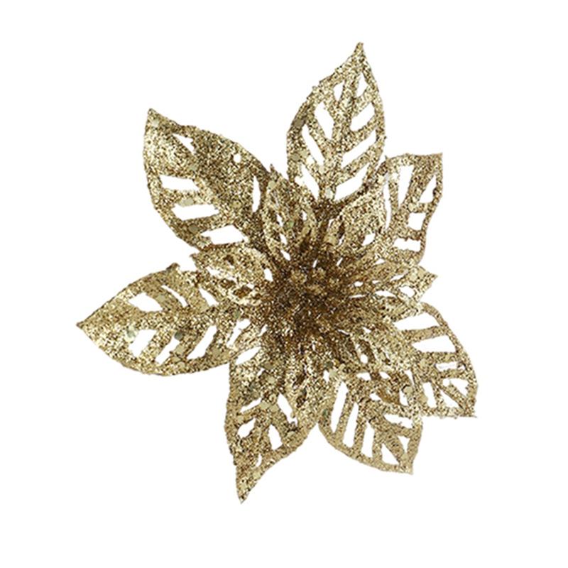 5 шт. Блестящие искусственные цветы Украшение для рождественской елки Для домашнего декора Искусственный цветок Рождественская гирлянда Украшения 2025 Новый год Навидад