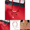 Christmas Santa Bell Pendant Necklace With Snowflake Decor For Holiday Fashion