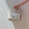 Crossbody Bag For Women Solid Color Butterfly Chain Decor Pu Leather Female Handbag High Grade Textured Ladies Shouler Bag