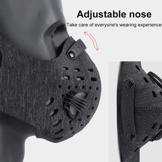 Маска для лица с фильтром Дышащая нейлоновая с носовым зажимом Велосипедная маска для лица для улицы