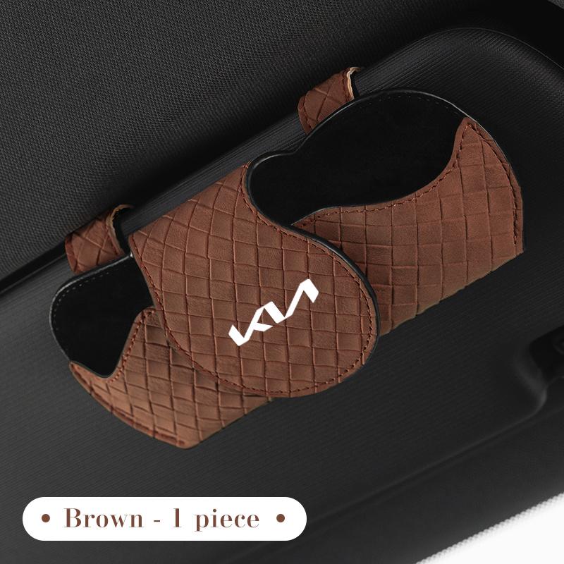 AABIV1 Car Visor Glasses Case For KIA K5 K2 K3 Ceed Sportage Rio 3 Proceed Sedona Forte Cerato Venga Magnetic Leather Sunglasses Holder