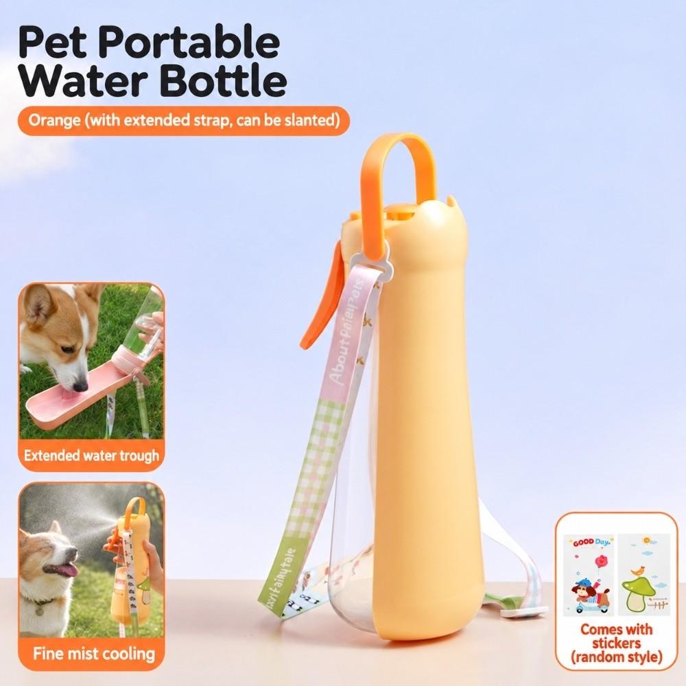with Detachable Strap Pet Water Bottle 2-in-1 Pet Drinking Bottle Cute Pet Feeder Pets Using