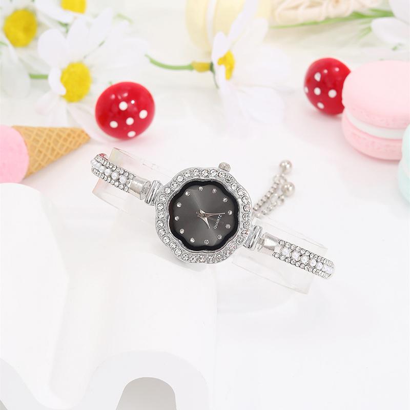 6 шт. роскошных персонализированных женских бриллиантовых цепочек, круглых кварцевых часов, ожерелья в форме сердца для девочек, браслетов, колец, сережек, ювелирных изделий для девочек