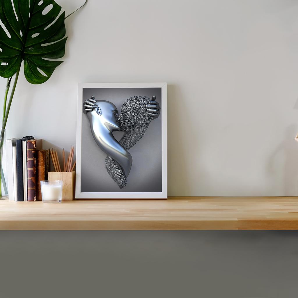 Сердце любви 3D настенный художественный декор металлическая фигурка статуя художественная картина на холсте висит холст картина без рамки