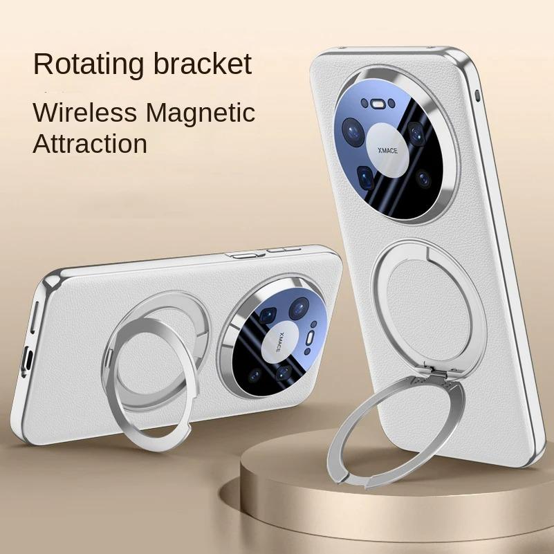New Rotatable Metal Magnetic Bracket Holder Lens film protection Case For Huawei Mate 80 Pro Max 80 RS mate80 pro Slim Leather Cover